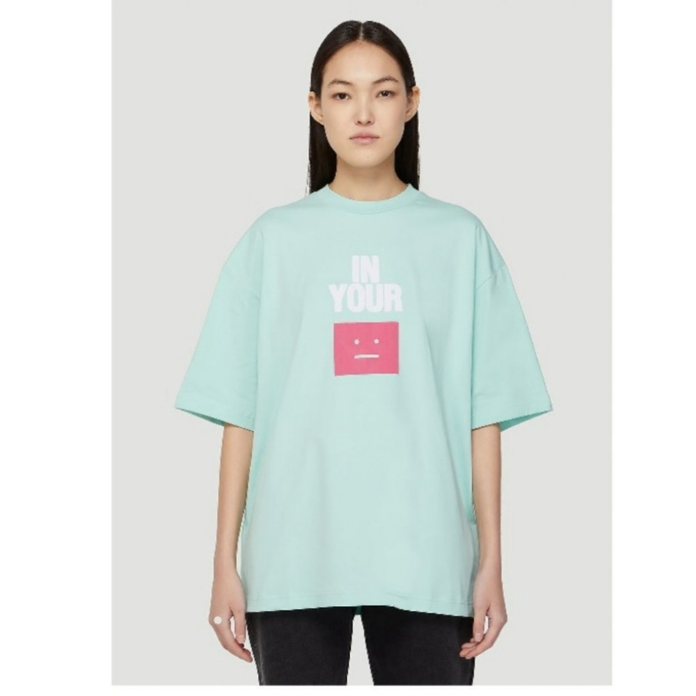 Acne Oversized Mint Green In Your Graphic Tee